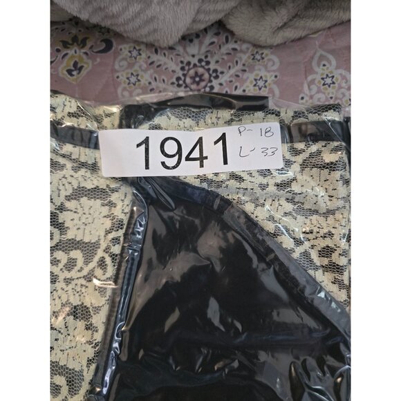 Black & Lace Panel Short Sleeve Dress whimsygoth night out coquette - Picture 7 of 7